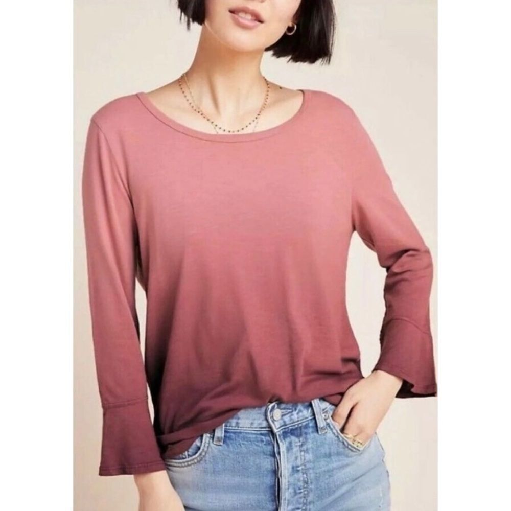 T.la Tessa Rose Ombré Bracelet Length Sleeve Tee